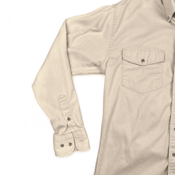 Vintage Wrangler Western Shirt Adult MEDIUM Brown Tan 80s Cowboy Workwear Ranch - Picture 4 of 9